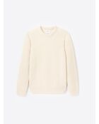 Pull col rond en Coton mélangé blanc neige