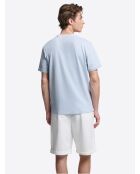 T-shirt col rond en Coton & Lin bleu bleach