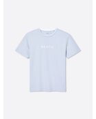 T-shirt col rond en Coton & Lin bleu bleach