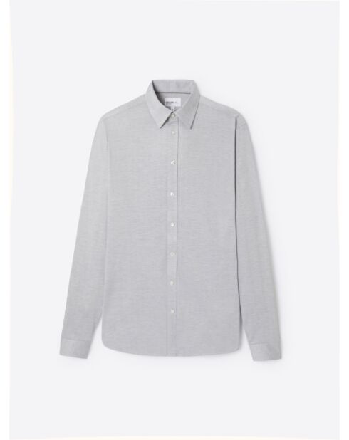 Chemise stretch 100% coton gris souris