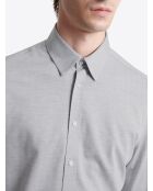 Chemise stretch 100% coton gris souris