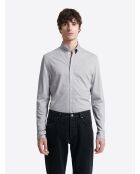 Chemise stretch 100% coton gris souris