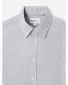Chemise stretch 100% coton gris souris