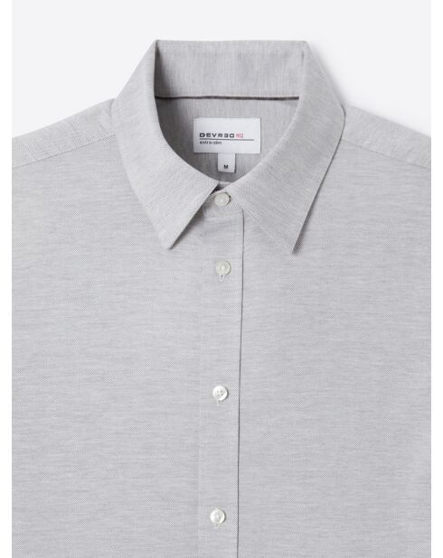 Chemise stretch 100% coton gris souris