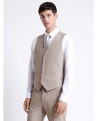 Gilet de costume bistretch rayé beige