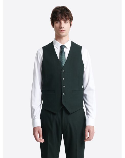 Gilet de costume uni vert profond