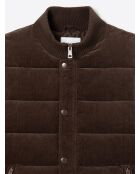 Gilet sans manche en velours choco