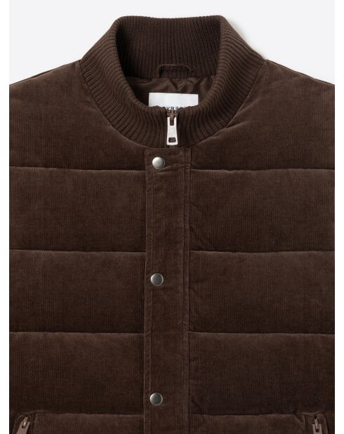 Gilet sans manche en velours choco