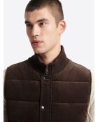 Gilet sans manche en velours choco
