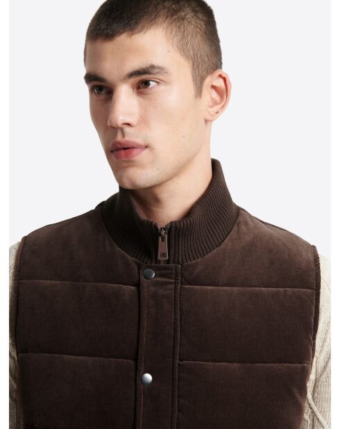 Gilet sans manche en velours choco