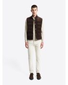 Gilet sans manche en velours choco