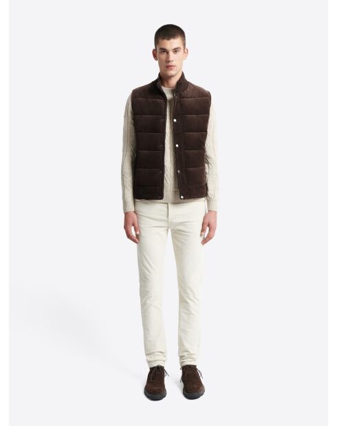 Gilet sans manche en velours choco