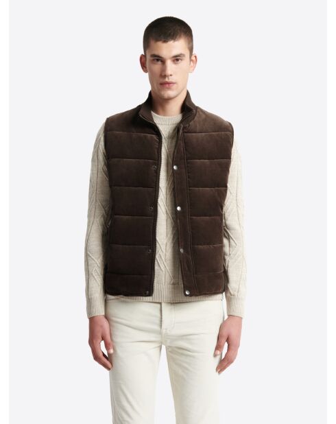 Gilet sans manche en velours choco