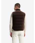 Gilet sans manche en velours choco
