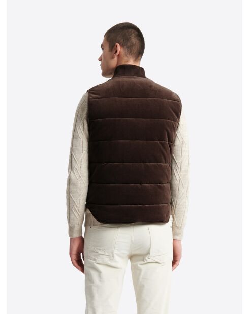Gilet sans manche en velours choco
