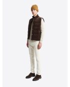 Gilet sans manche en velours choco