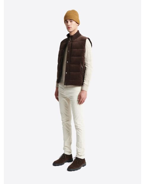 Gilet sans manche en velours choco
