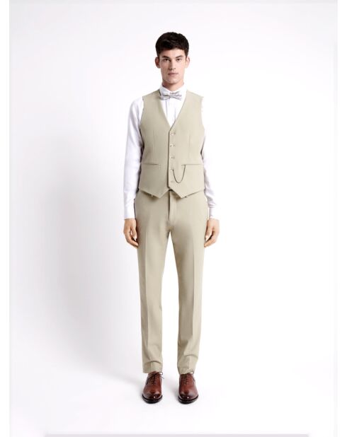 Gilet de costume bistretch beige doux