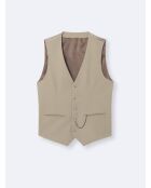 Gilet de costume bistretch beige doux