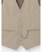 Gilet de costume bistretch beige doux