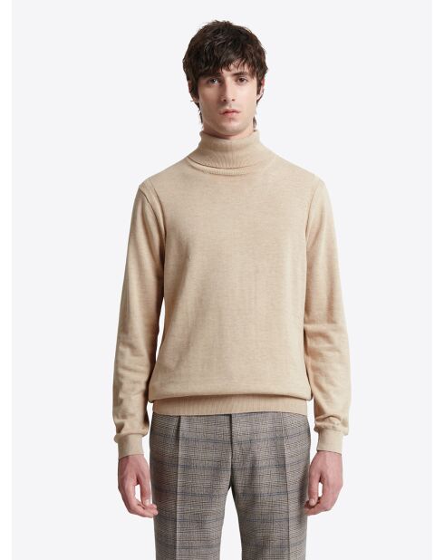 Pull à col roulé en Coton mélangé ivoire