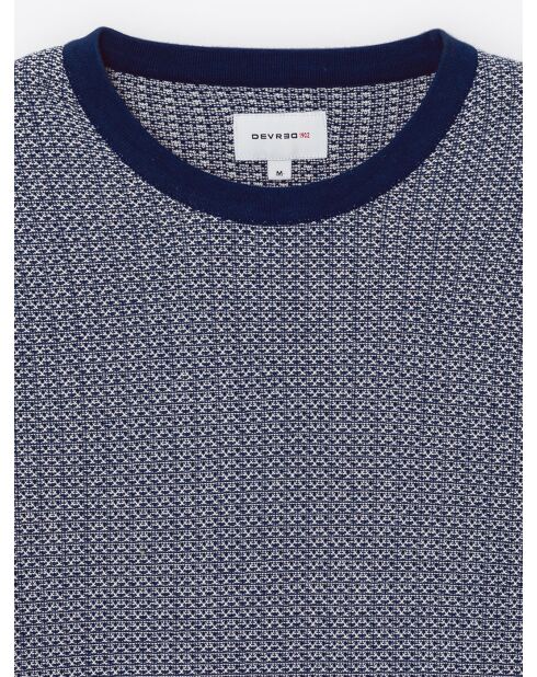 Pull col rond en Coton & Viscose bleu royal