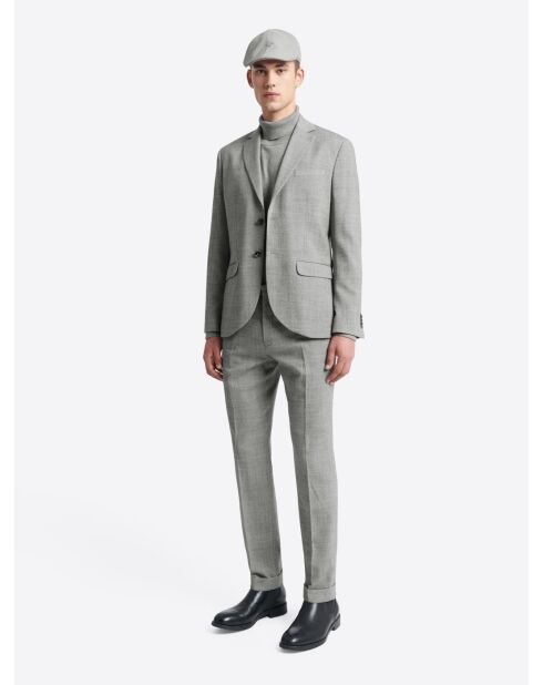 Veste de costume regular en laine gris souris