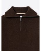 Pull col camionneur en Laine mélangée jersey choco