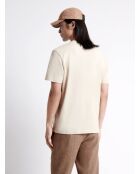 T-shirt col rond en Coton à motif beige automne