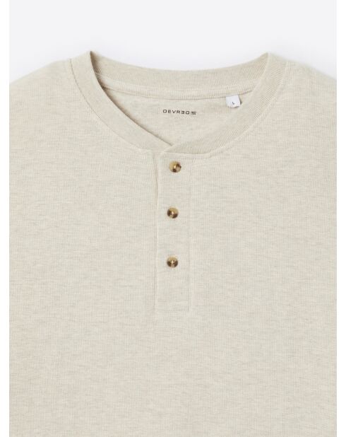 T-shirt manches longues en Coton beige gris