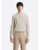 T-shirt manches longues en Coton beige gris