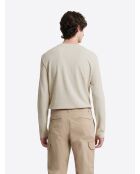 T-shirt manches longues en Coton beige gris