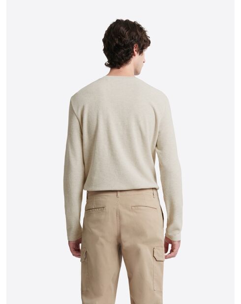 T-shirt manches longues en Coton beige gris