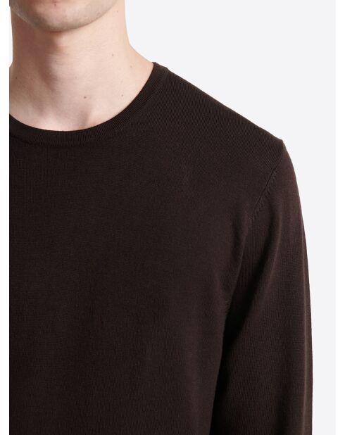 Pull à col rond en Viscose certifiée chocolat