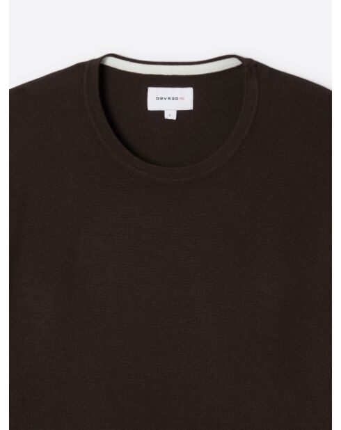 Pull à col rond en Viscose certifiée chocolat