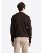 Pull à col rond en Viscose certifiée chocolat