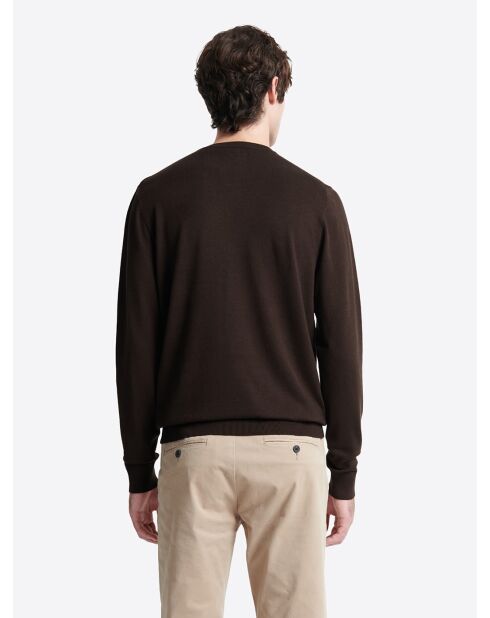 Pull à col rond en Viscose certifiée chocolat
