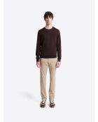 Pull à col rond en Viscose certifiée chocolat