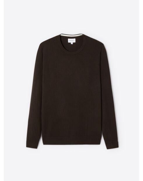 Pull à col rond en Viscose certifiée chocolat