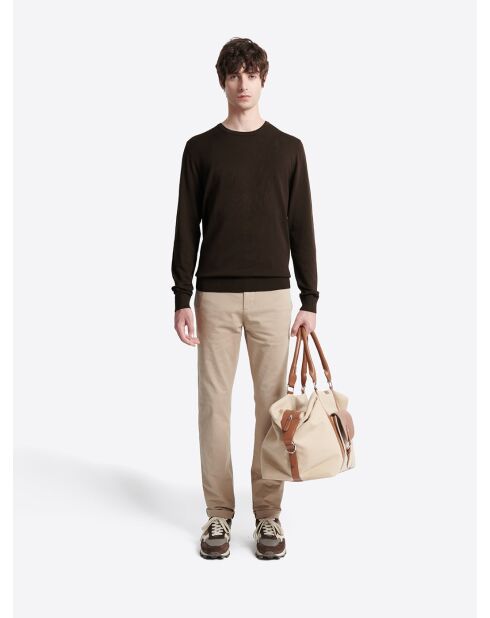 Pull à col rond en Viscose certifiée chocolat