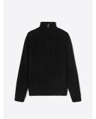 Pull zippé en Laine mérinos mélangée noir