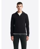 Pull zippé en Laine mérinos mélangée noir