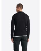 Pull zippé en Laine mérinos mélangée noir