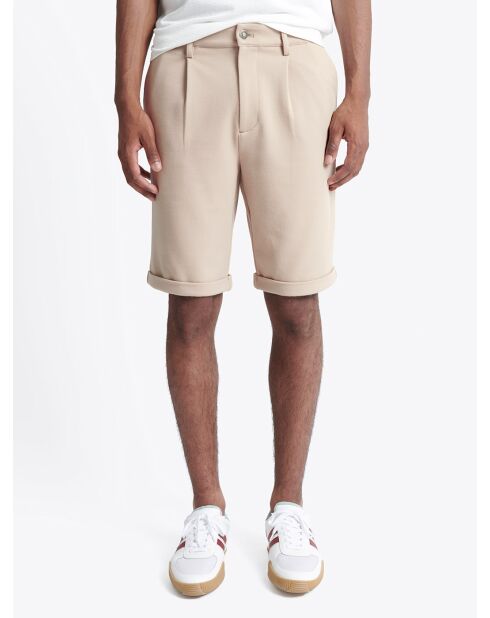 Bermuda chiné regular à cordons humus