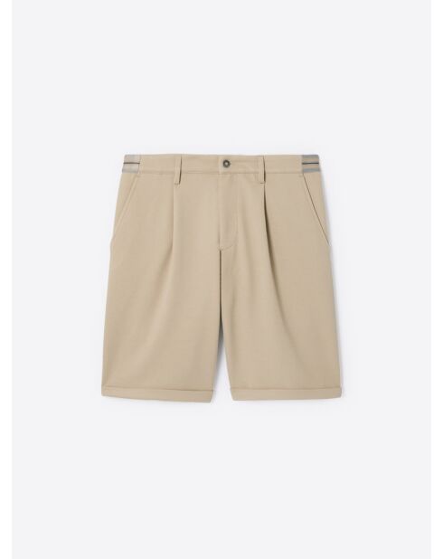 Bermuda chiné regular à cordons humus