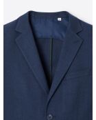 Veste de costume slim en flanelle bleu marine