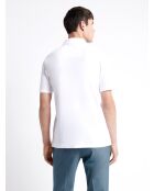 Polo manches courtes 100% coton gratté blanc