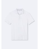 Polo manches courtes 100% coton gratté blanc