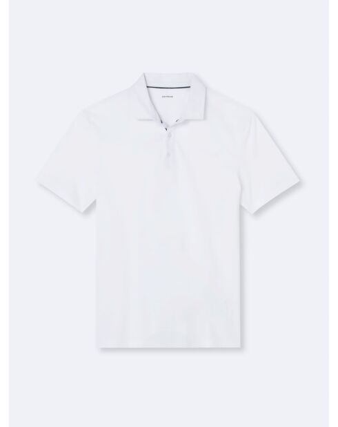 Polo manches courtes 100% coton gratté blanc