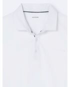 Polo manches courtes 100% coton gratté blanc